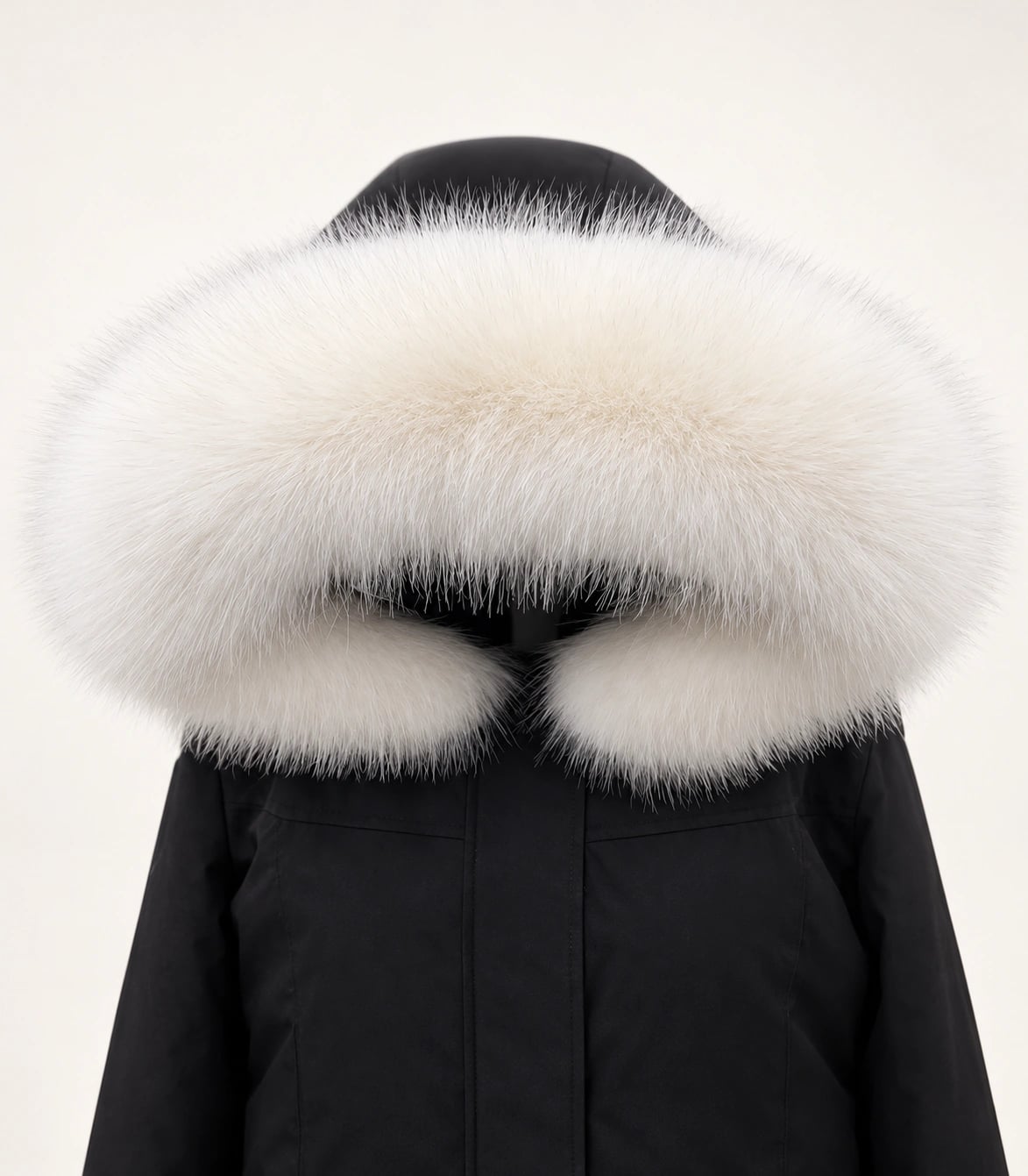 Faux Fur Trim Hood Replacement Collar ( White Fox) – product image