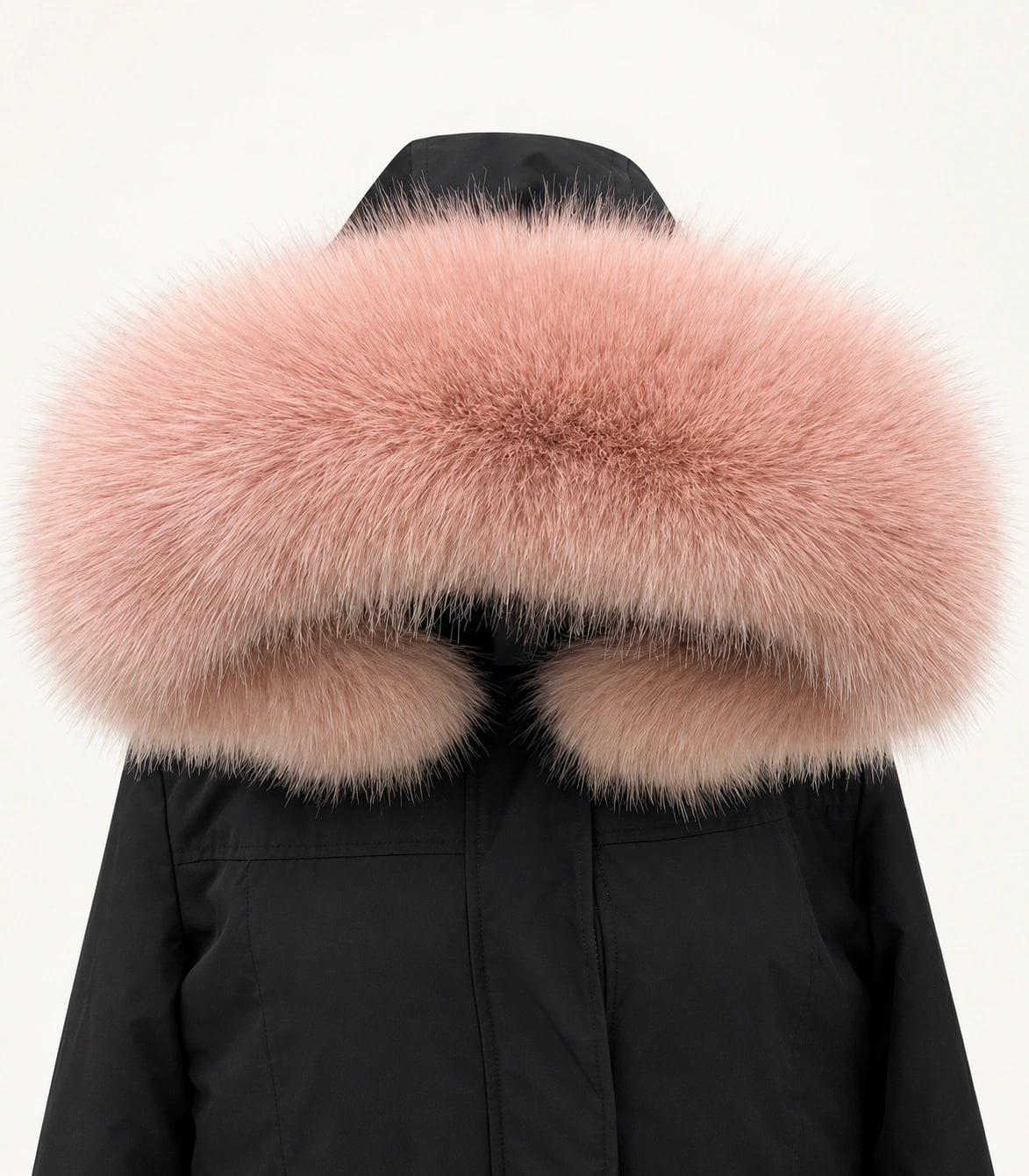 Faux Fur Trim Hood Replacement Collar (Leather Pink Fox) – product image