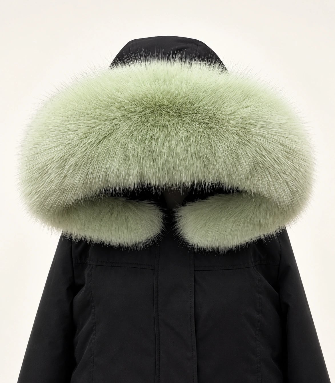Faux Fur Trim Hood Replacement Collar (Matcha Green Fox) – product image