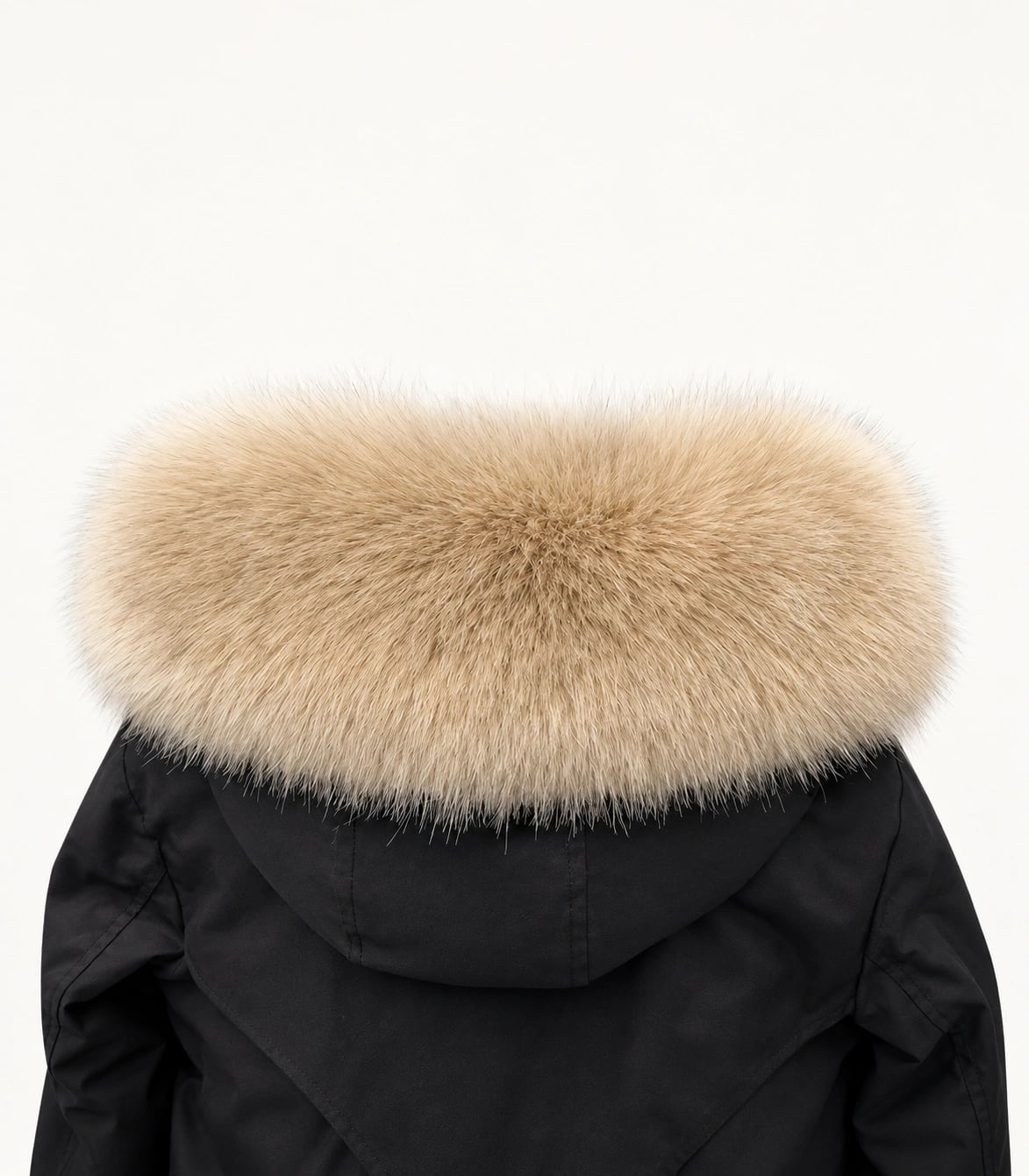 Another view of Faux Fur Trim Hood Replacement Collar (Dark khaki Fox)
