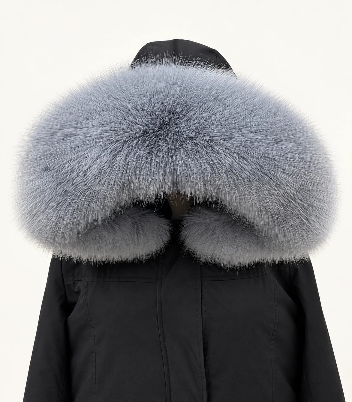 Faux Fur Trim Hood Replacement Collar (Denim Blue Fox) – product image