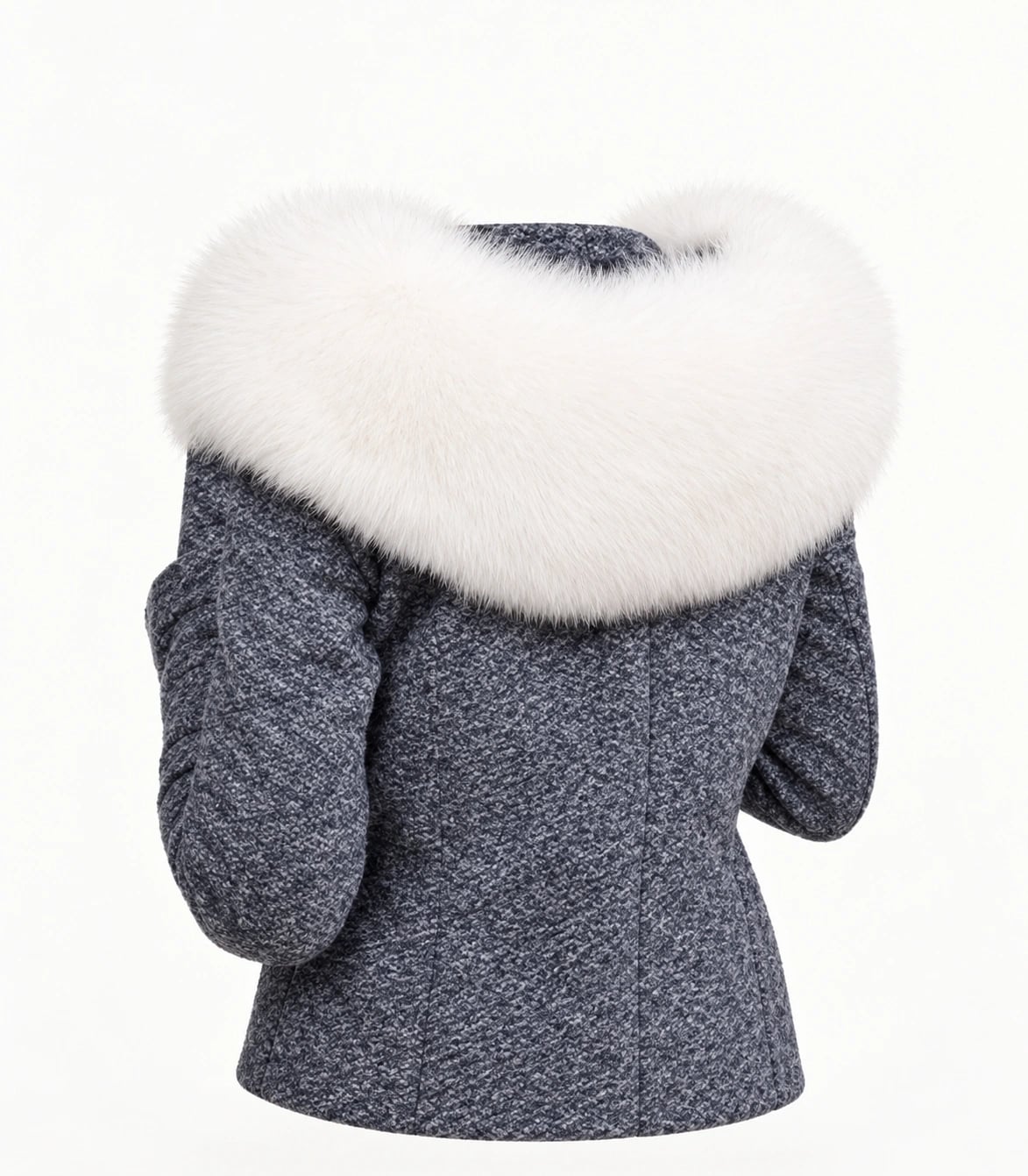 Custom Fox Fur Trim Hood Replacement Collar (White)