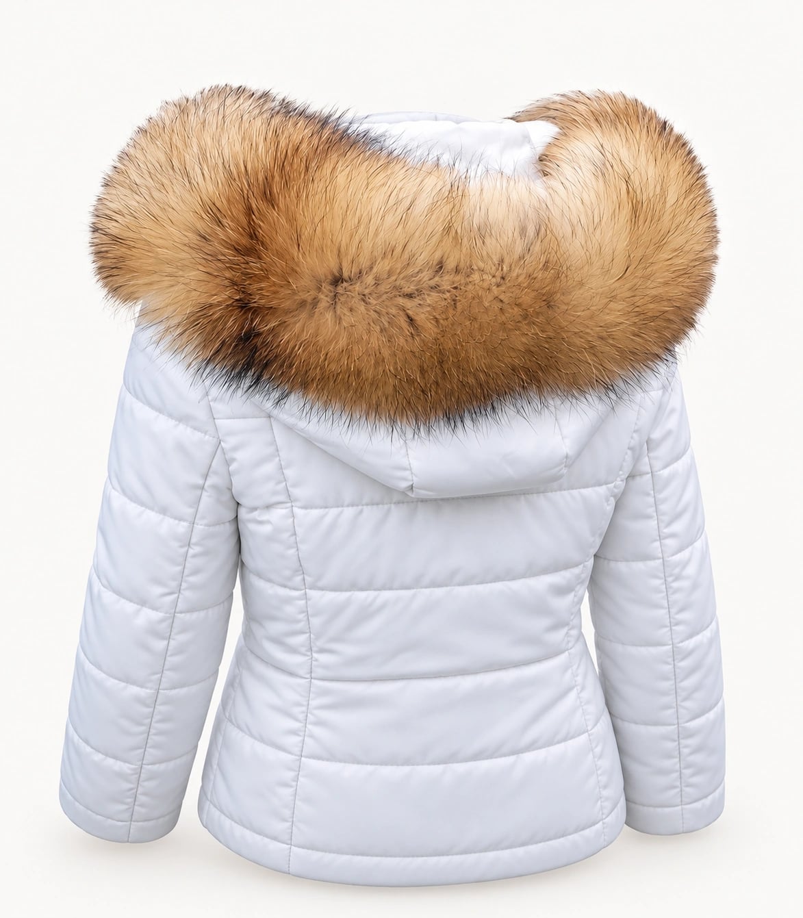 Custom Raccoon Fur Trim Replacement Collar (Brown/Beige/Red)