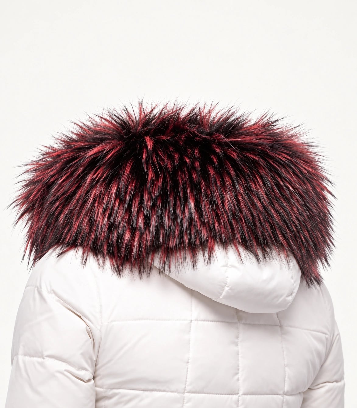 Faux Fur Trim Hood Replacement Collar (Maroon Raccoon) – product image
