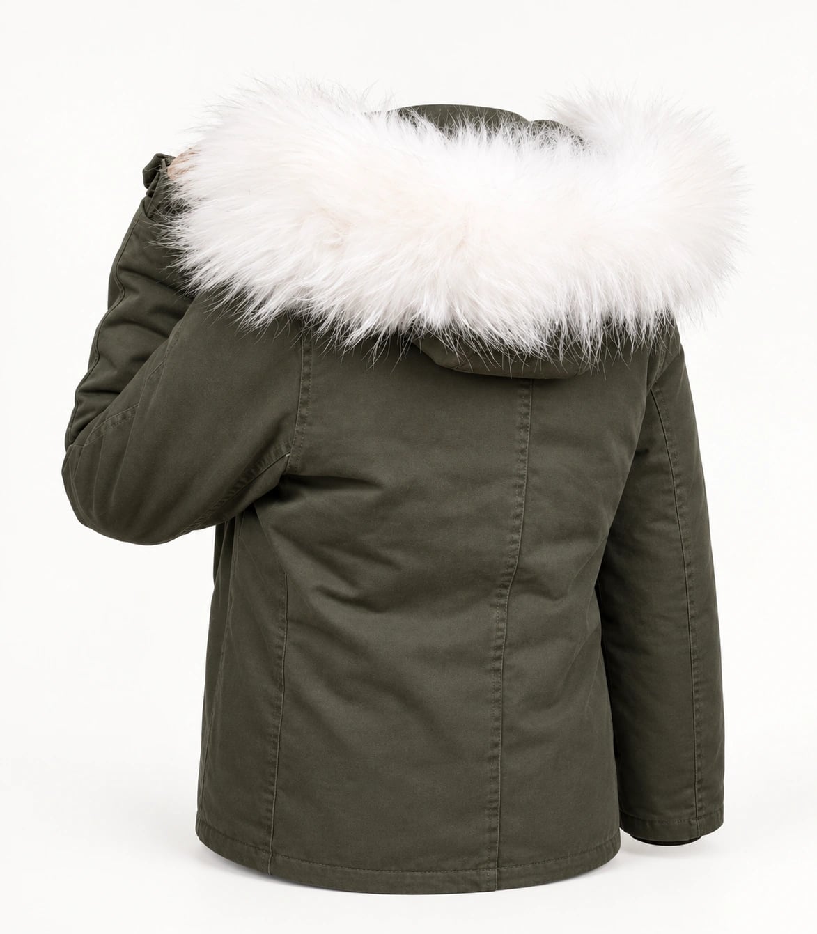 Raccoon Fur Trim Replacement Collar (White)