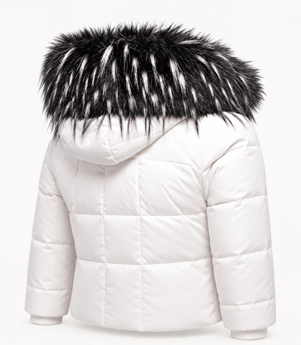 Faux Fur Trim Hood Replacement Collar (Black and White Raccoon) – product image