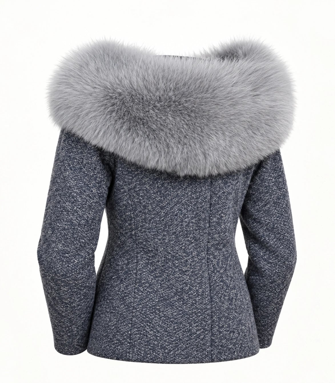 Premium Fox Fur Trim Hood Replacement Collar (Gray)