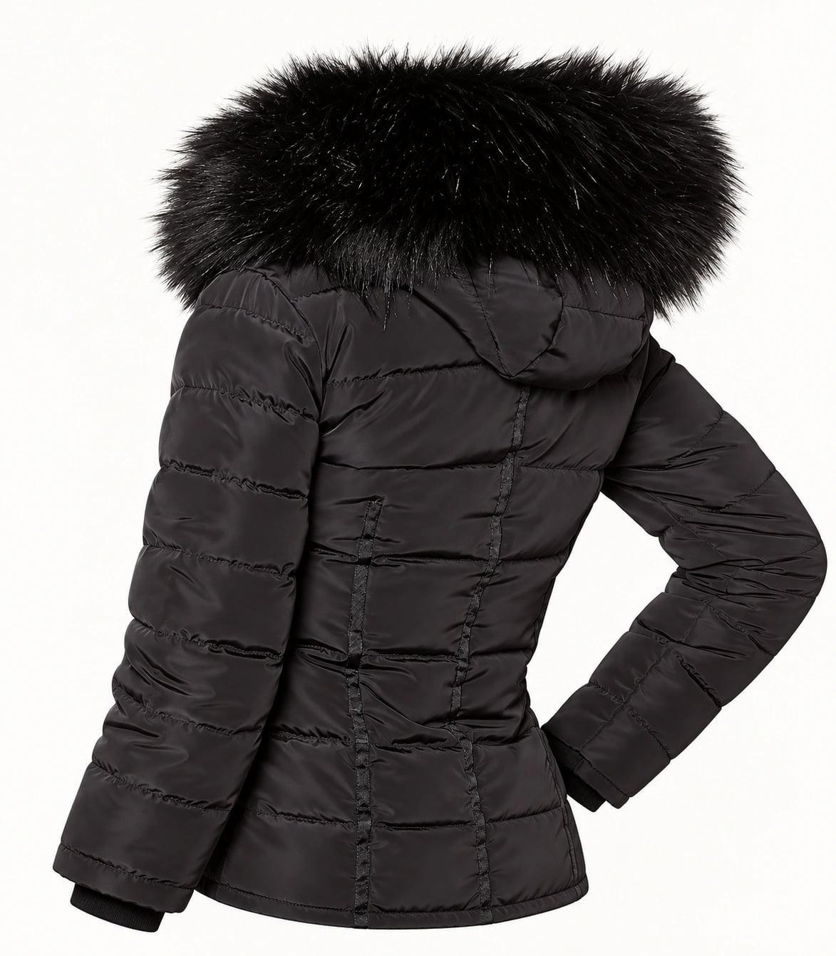 Faux Fur Trim Hood Replacement Collar (Black) – product image