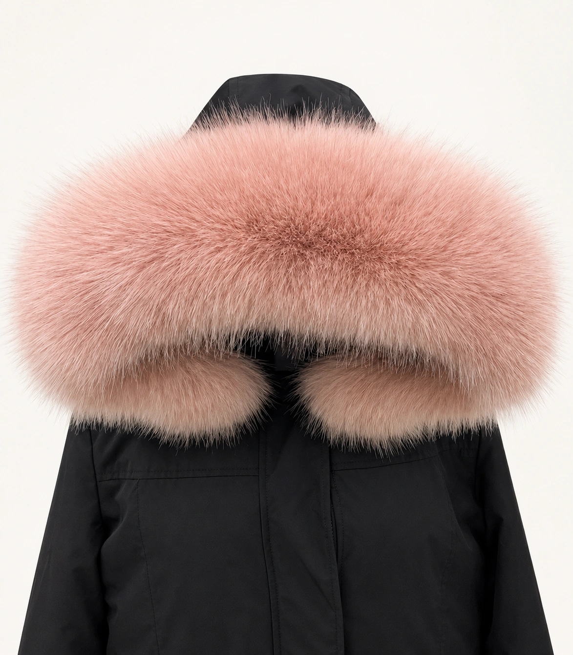Faux Fur Trim Hood Replacement Collar (Leather Pink Fox) – product image