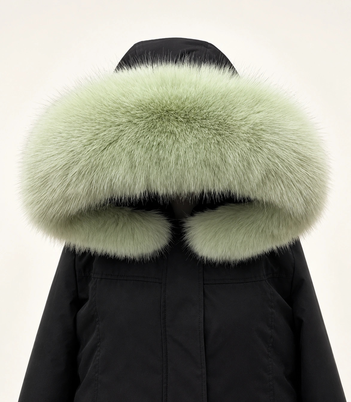 Faux Fur Trim Hood Replacement Collar (Matcha Green Fox) – product image