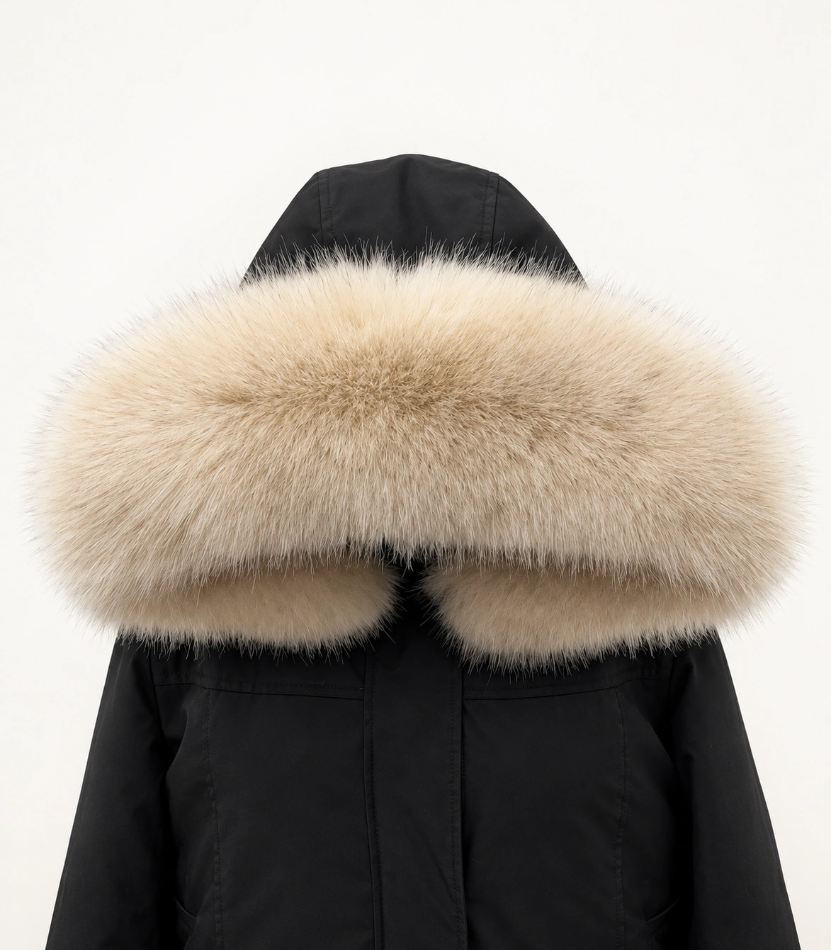 Faux Fur Trim Hood Replacement Collar (Light Khaki Fox) – product image