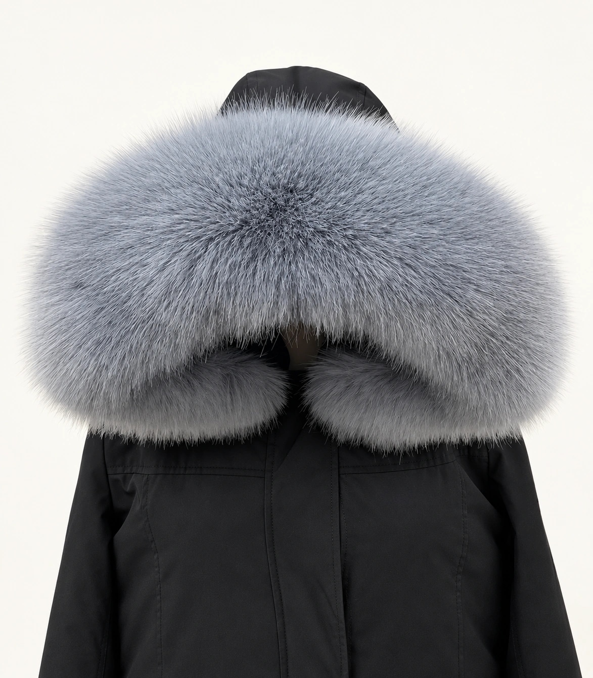 Faux Fur Trim Hood Replacement Collar (Denim Blue Fox) – product image