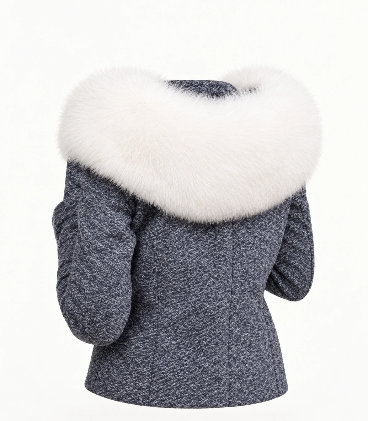 Custom Fox Fur Trim Hood Replacement Collar (White)
