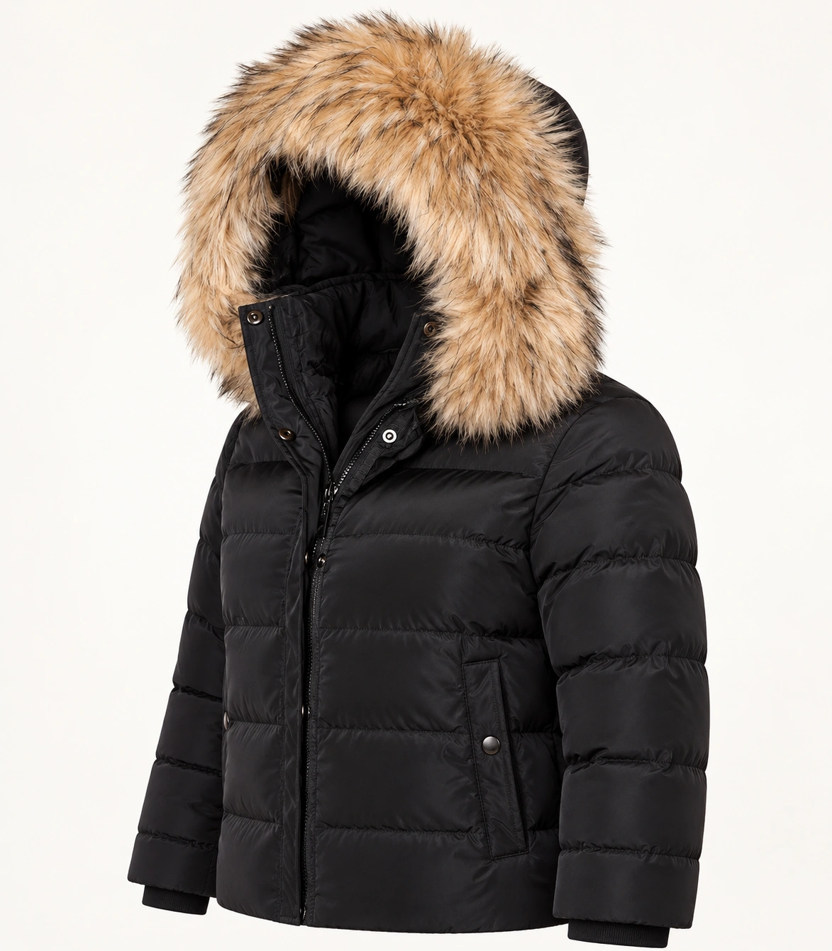Faux Fur Trim Hood Replacement Collar (Brown Melange) – product image