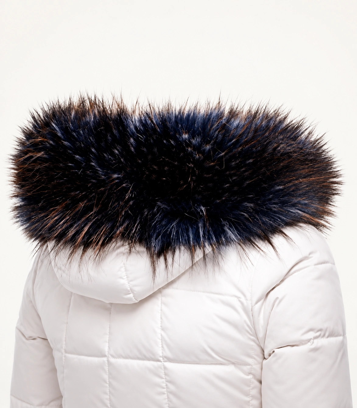 Faux Fur Trim Hood Replacement Collar (Navy Blue Raccoon) – product image