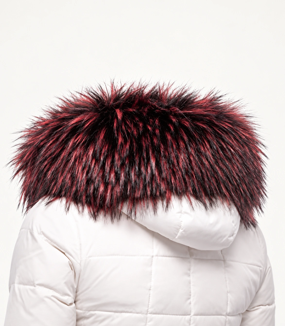 Faux Fur Trim Hood Replacement Collar (Maroon Raccoon) – product image
