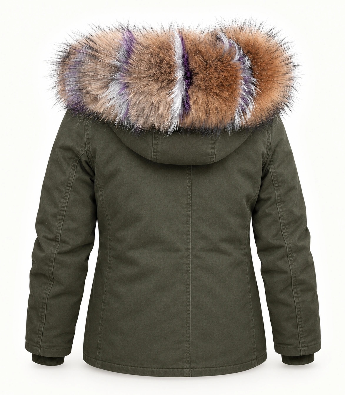 Raccoon Fur Trim Replacement Collar (Brown/Silver/Black )