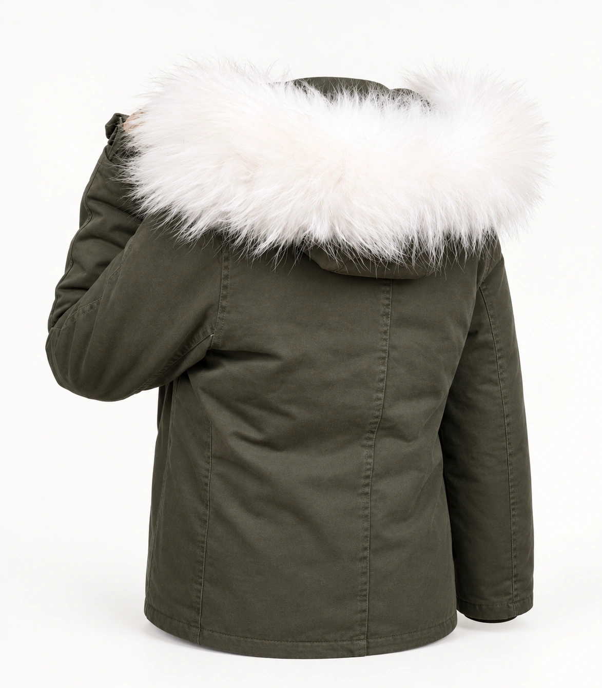 Raccoon Fur Trim Replacement Collar (White)