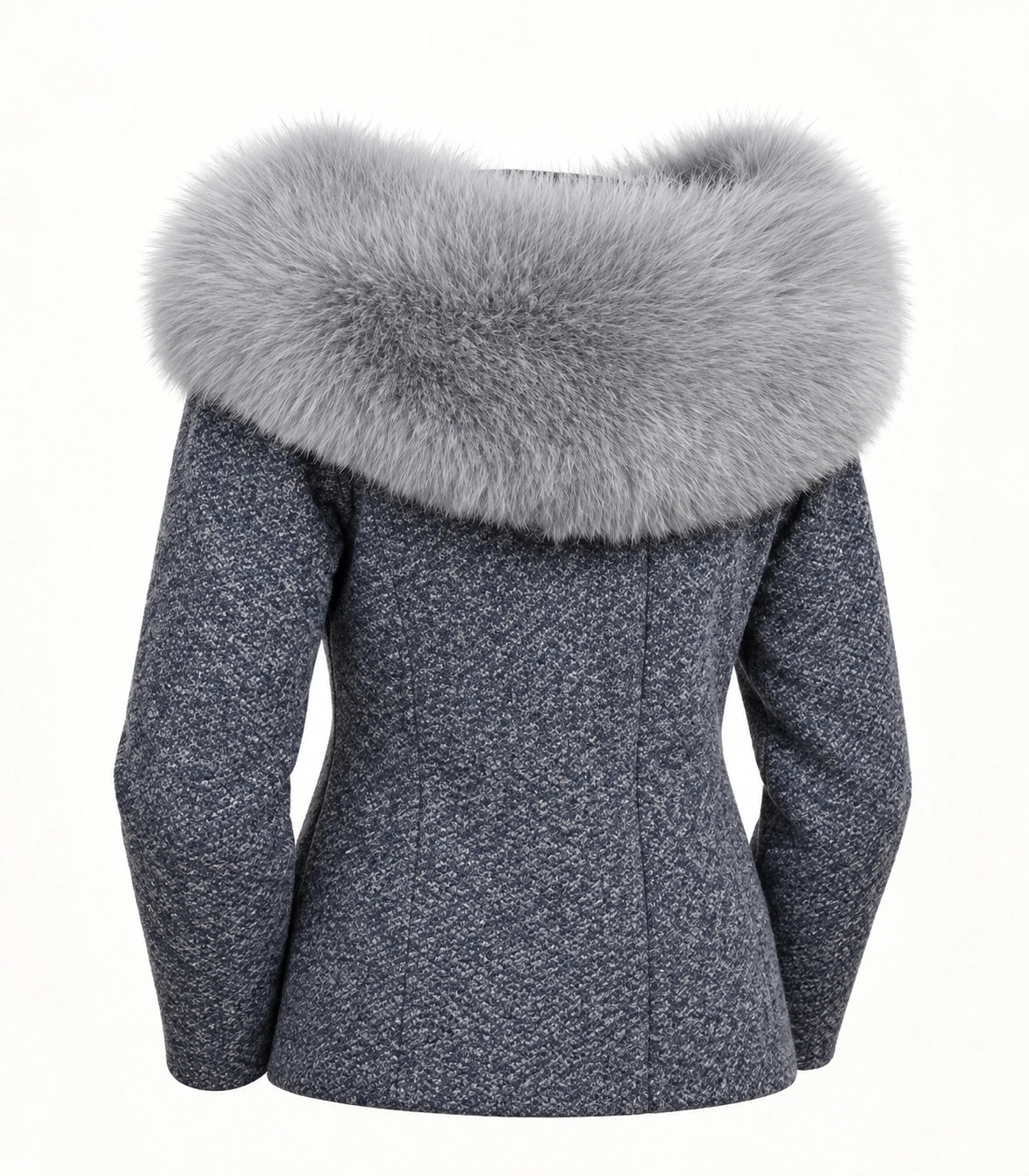 Premium Fox Fur Trim Hood Replacement Collar (Gray)