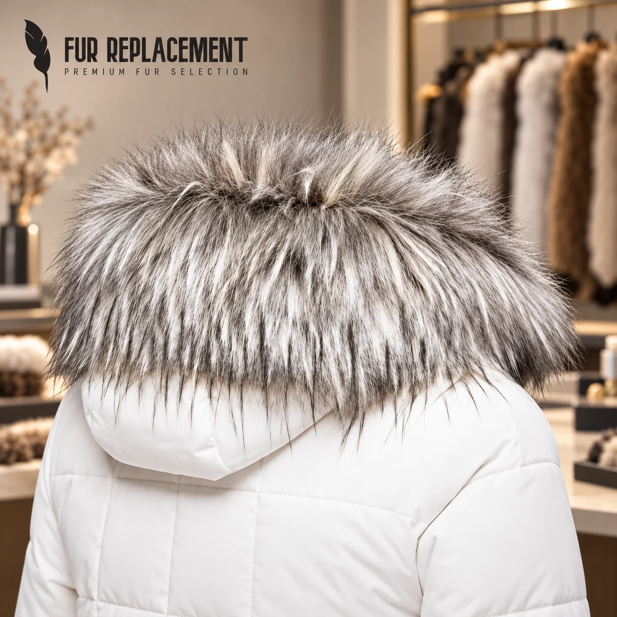 Faux Fur Trim Hood Replacement Collar (Husky Raccoon) – product image