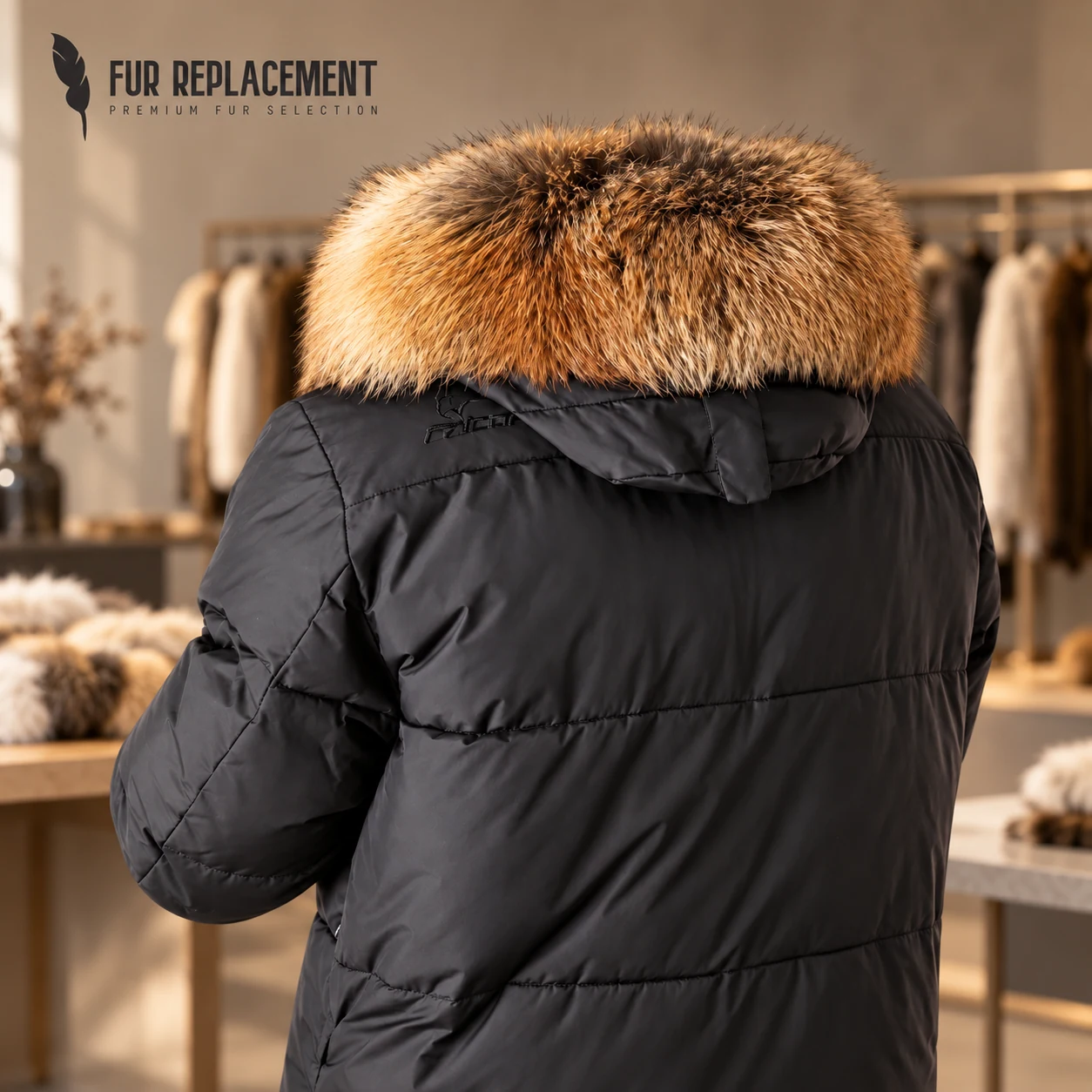 Premium Red Fox Fur Trim Hood Replacement Collar