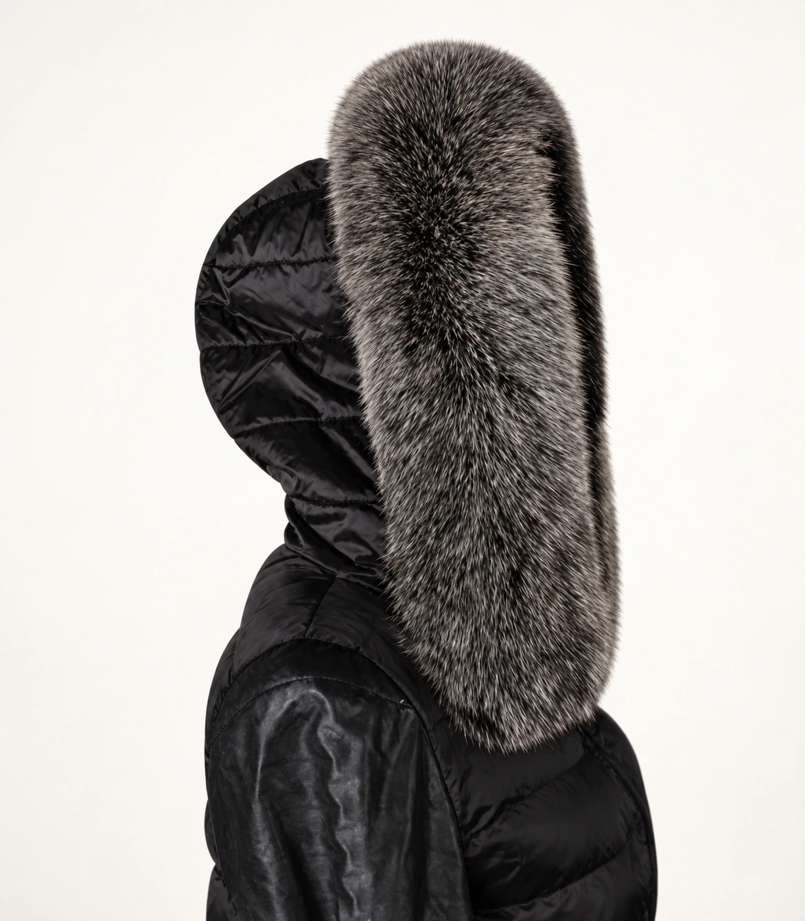 Rare silver Fox Fur Trim Hood Replacement Collar (Frosted) – product detail 4