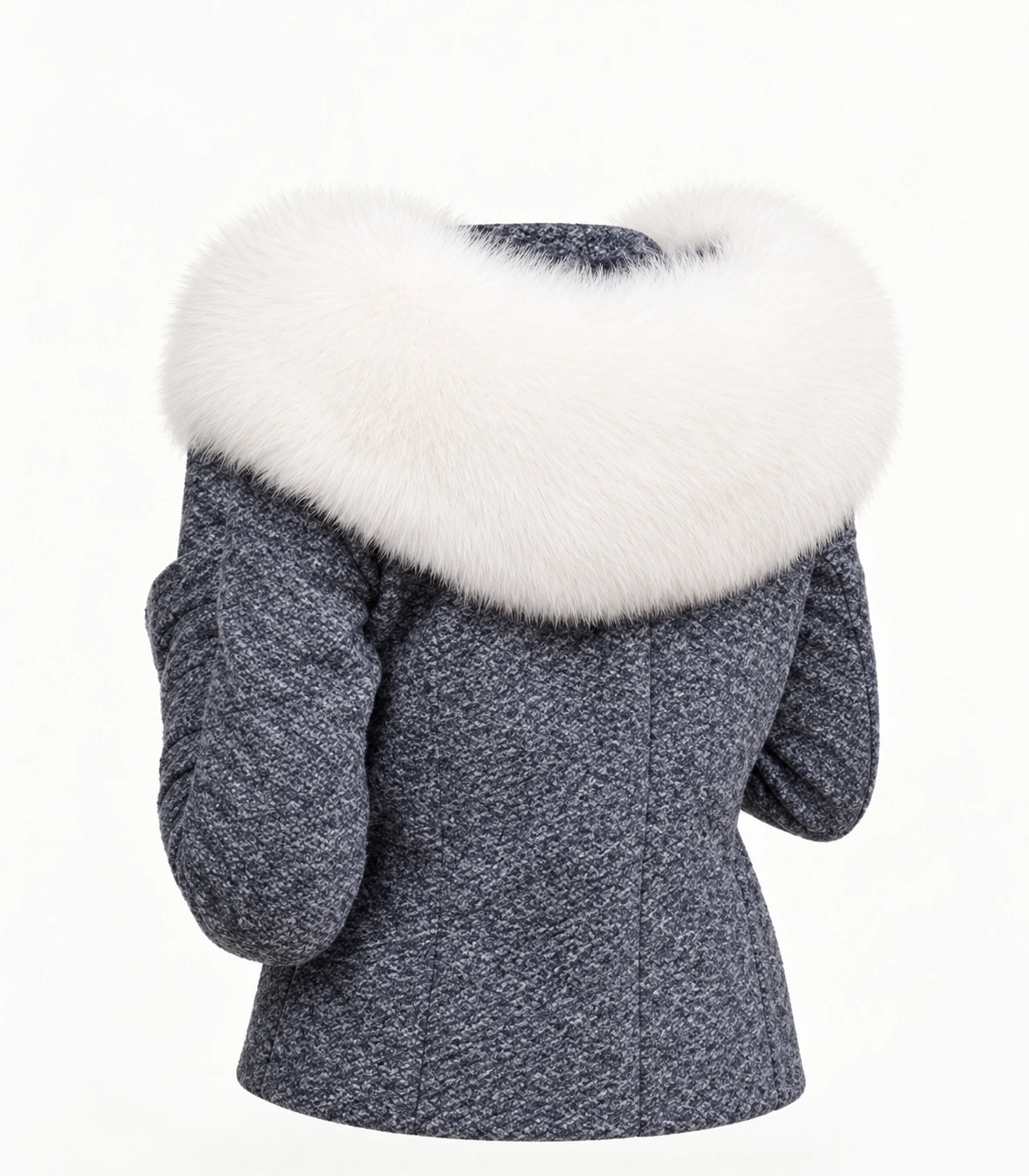 Custom Fox Fur Trim Hood Replacement Collar (White)