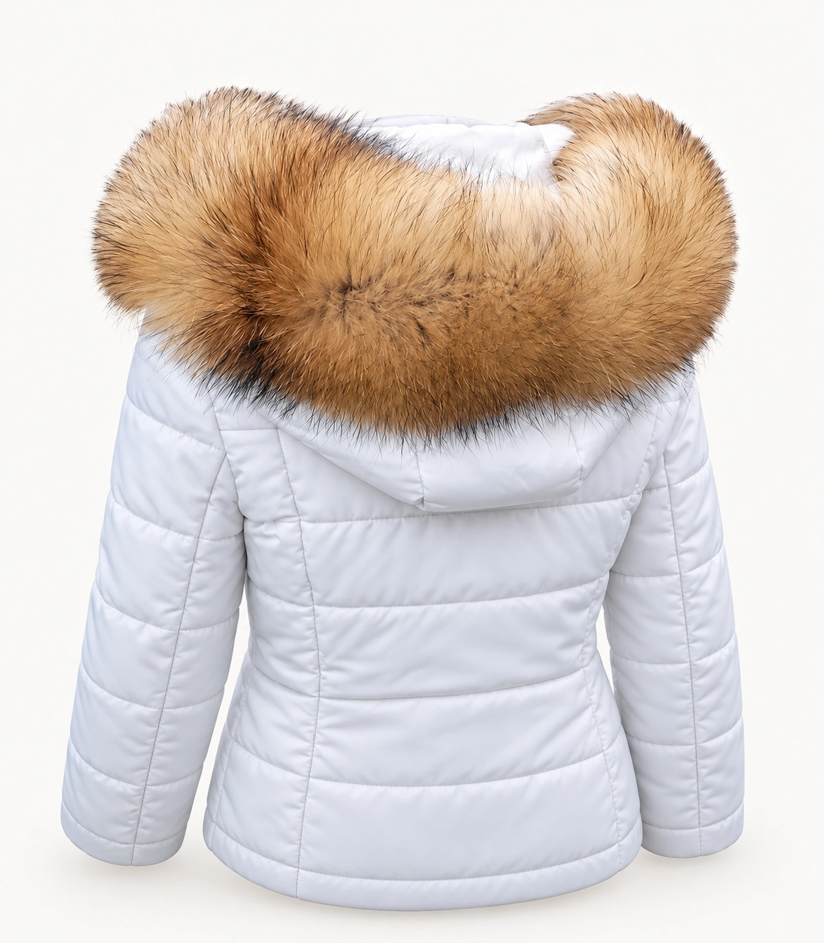 Custom Raccoon Fur Trim Replacement Collar (Brown/Beige/Red)