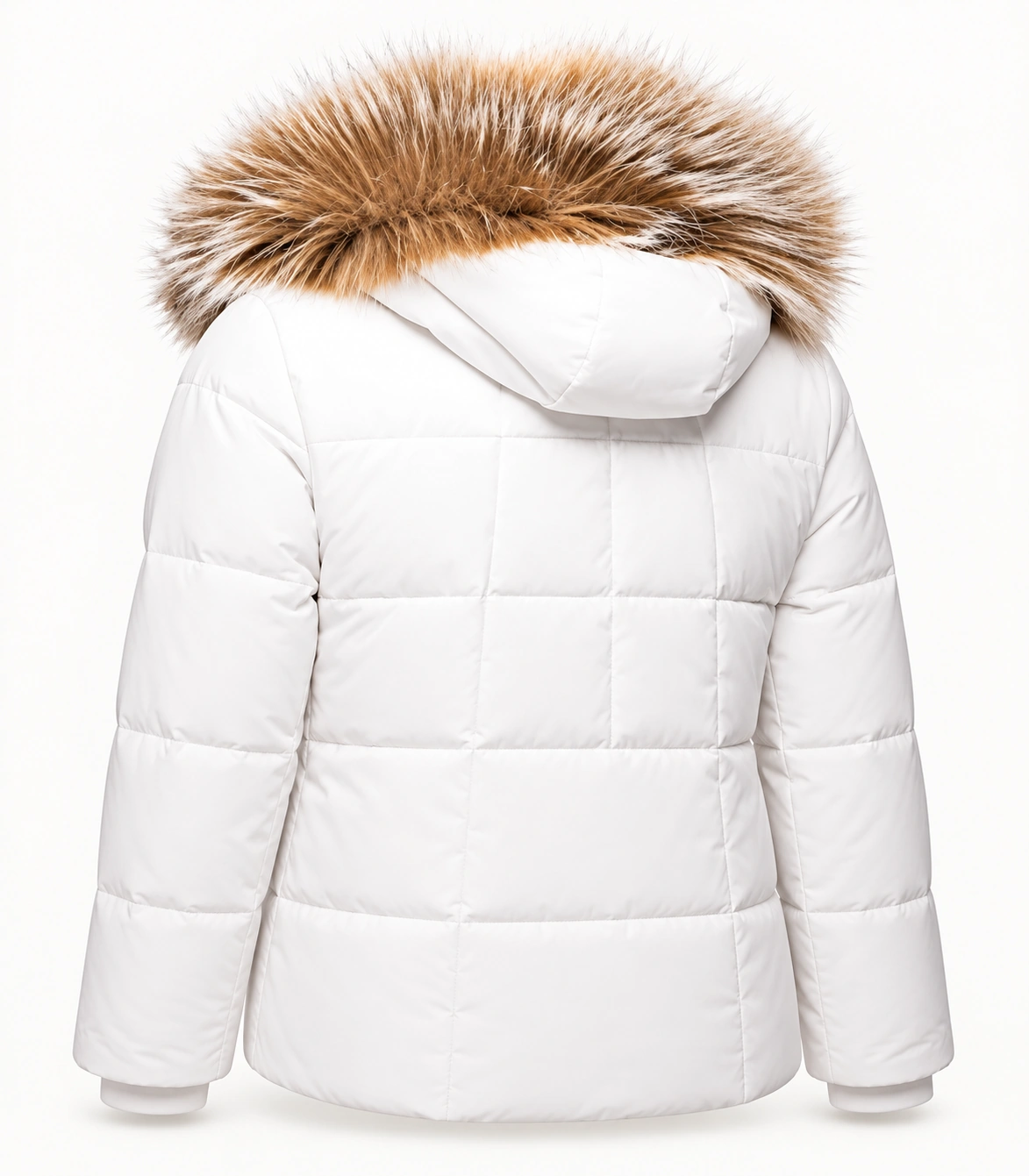 Faux Fur Trim Hood Replacement Collar (Beige And White Raccoon) – product image