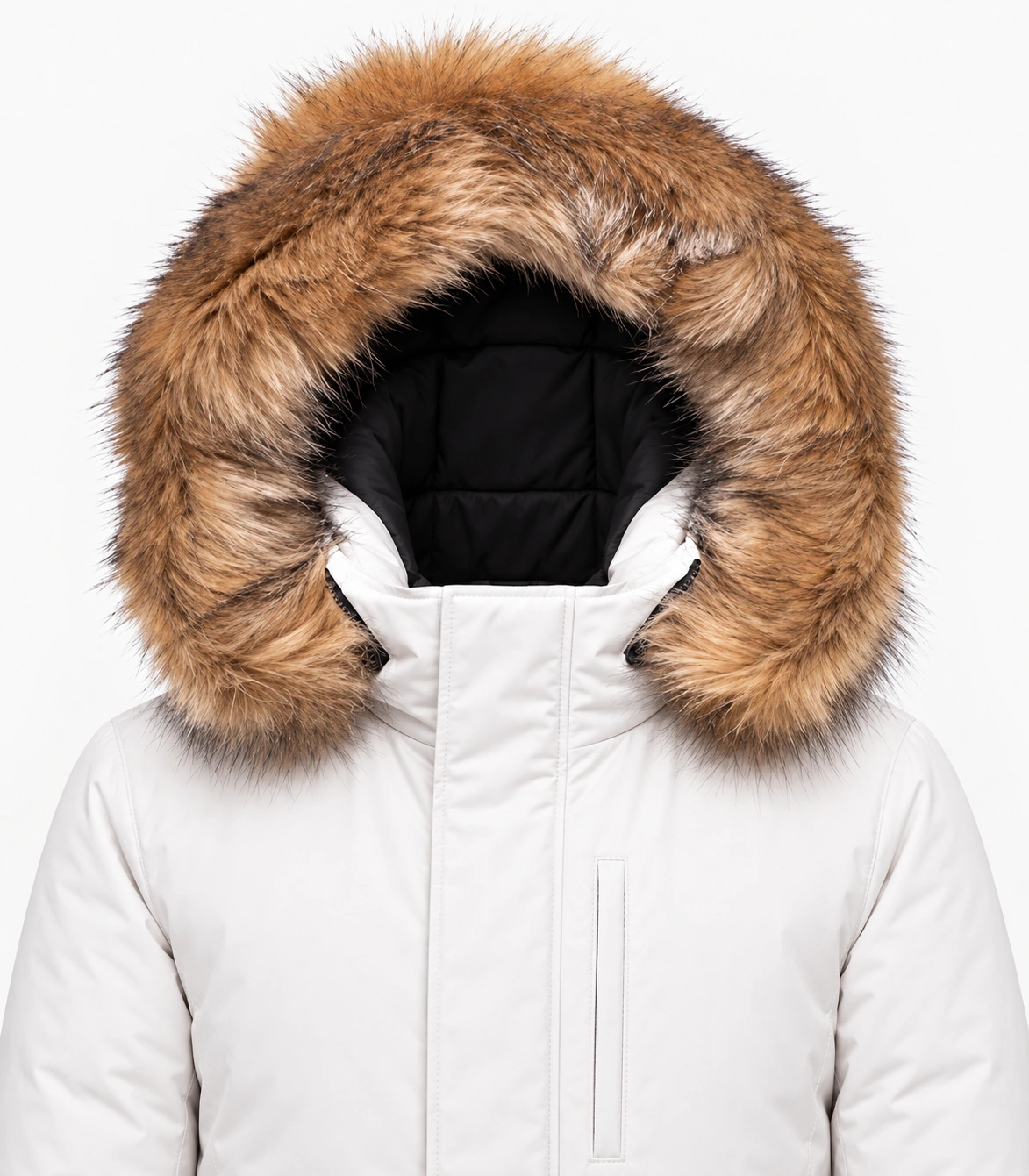 Faux Fur Trim Hood Replacement Collar (Beige Fox) – product detail 2