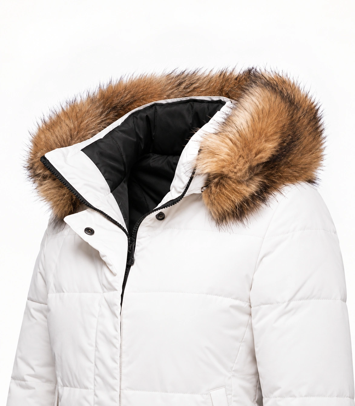 Faux Fur Trim Hood Replacement Collar (Beige Fox) – product detail 4
