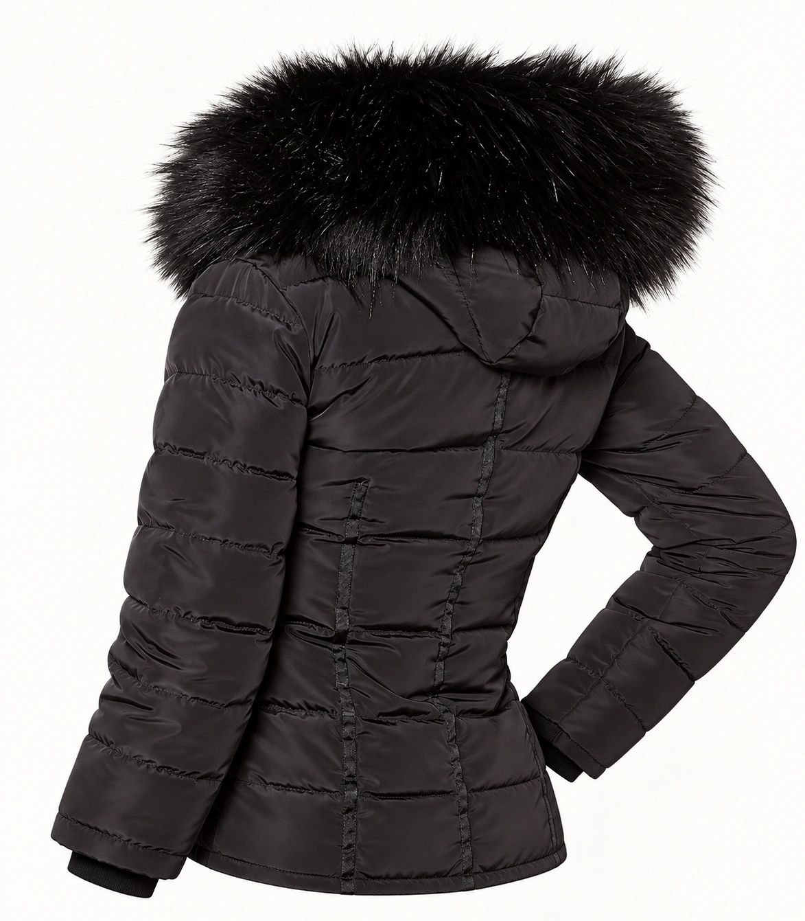 Faux Fur Trim Hood Replacement Collar (Black) – product image
