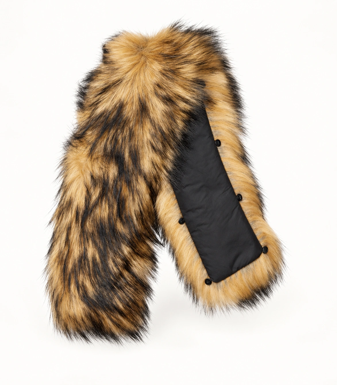 Faux Fur Trim Hood Replacement Collar (Black And Natural) – product detail 3