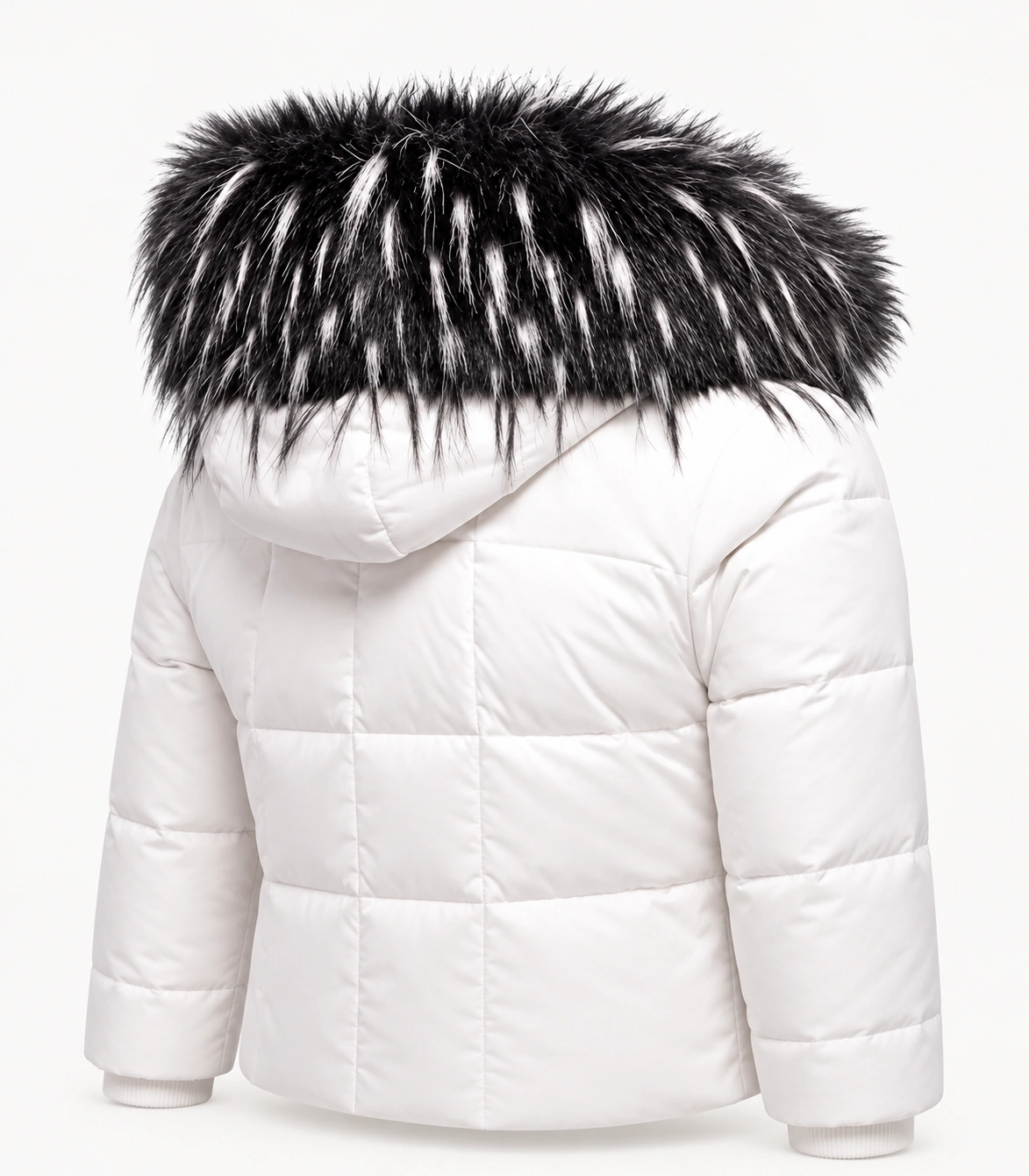Faux Fur Trim Hood Replacement Collar (Black and White Raccoon) – product image