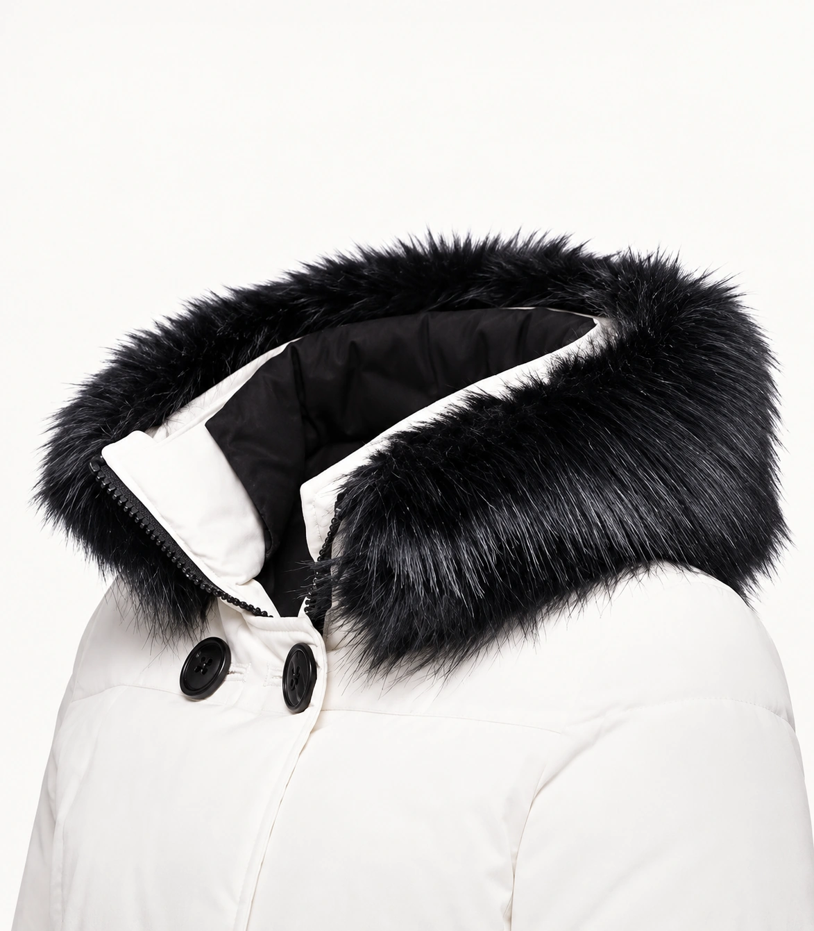 Faux Fur Trim Hood Replacement Collar (Black Raccoon) – product detail 4