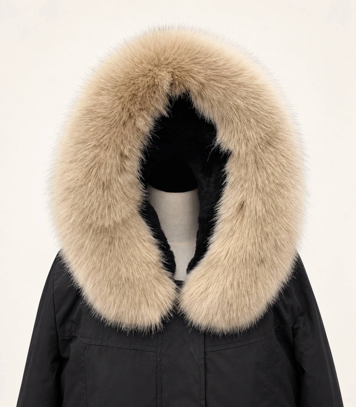 Faux Fur Trim Hood Replacement Collar (Dark khaki Fox) – product detail 3