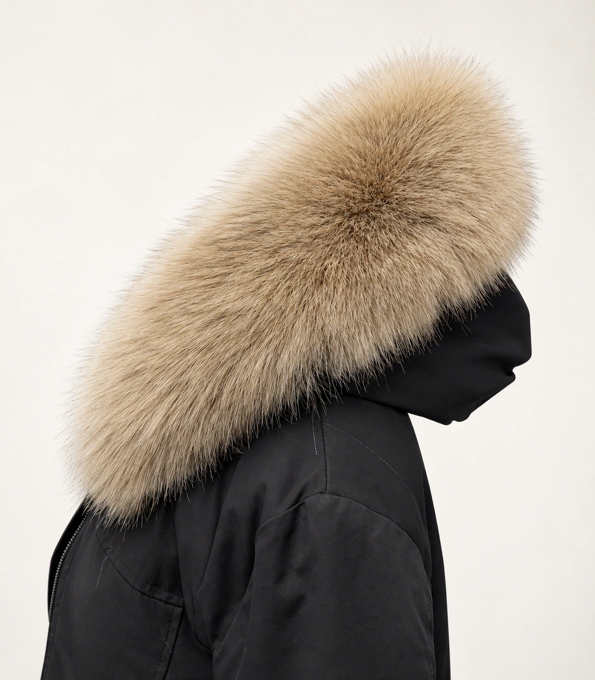 Faux Fur Trim Hood Replacement Collar (Dark khaki Fox) – product detail 4