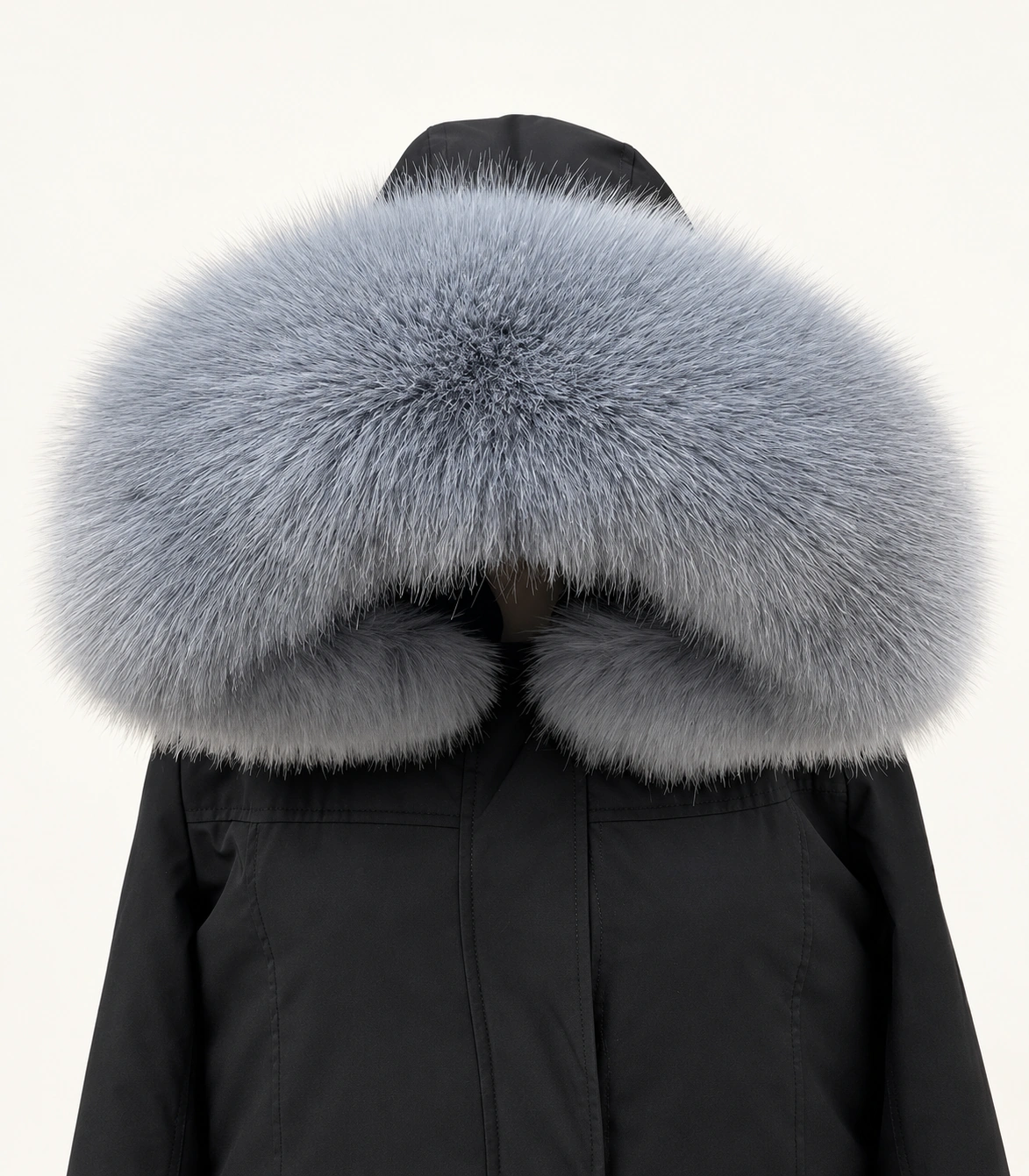 Faux Fur Trim Hood Replacement Collar (Denim Blue Fox) – product image