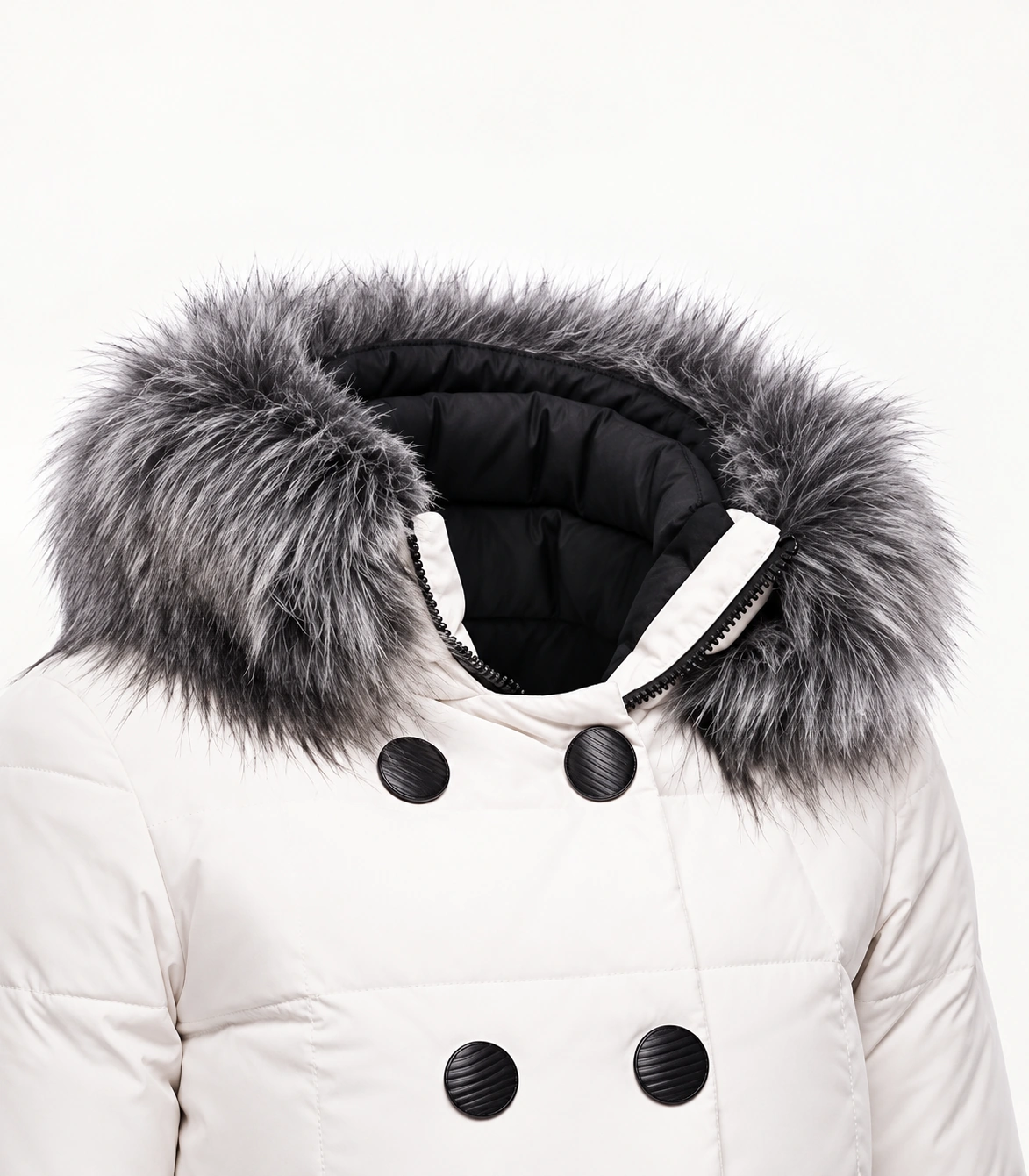 Faux Fur Trim Hood Replacement Collar (Grey Raccoon) – product detail 2