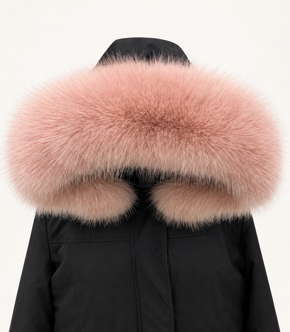 Faux Fur Trim Hood Replacement Collar (Leather Pink Fox) – product image