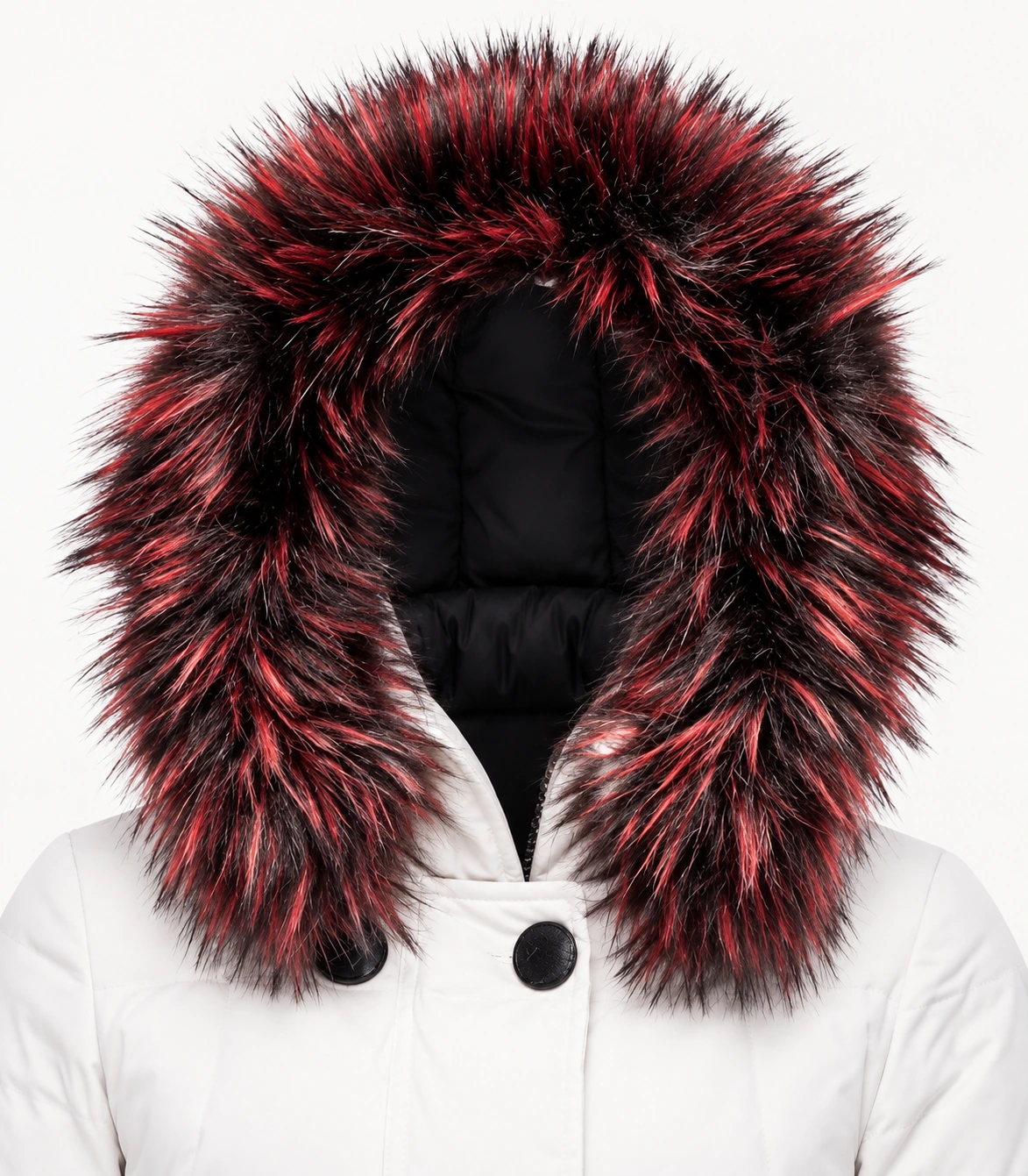 Faux Fur Trim Hood Replacement Collar (Maroon Raccoon) – product detail 2