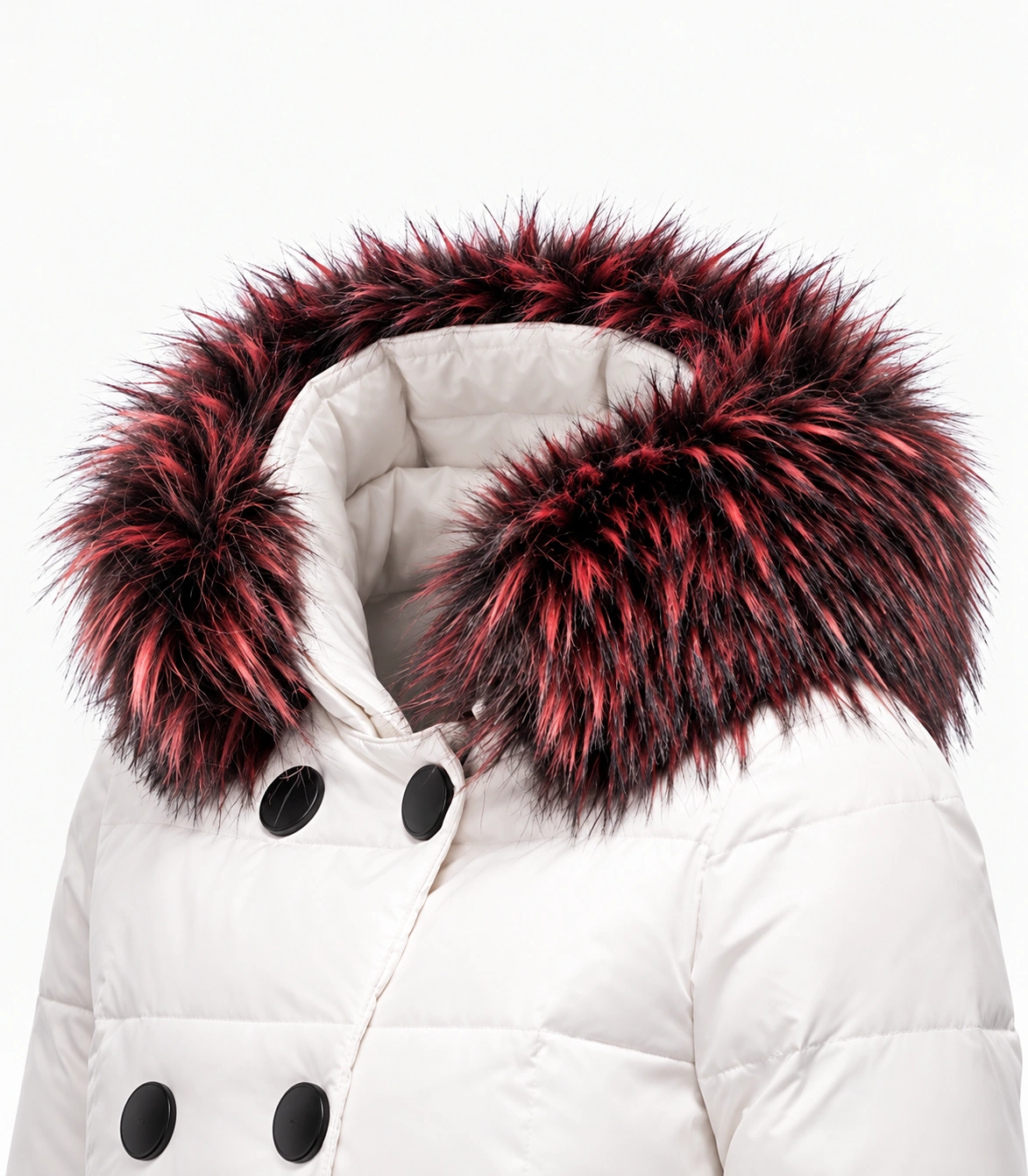 Faux Fur Trim Hood Replacement Collar (Maroon Raccoon) – product detail 4