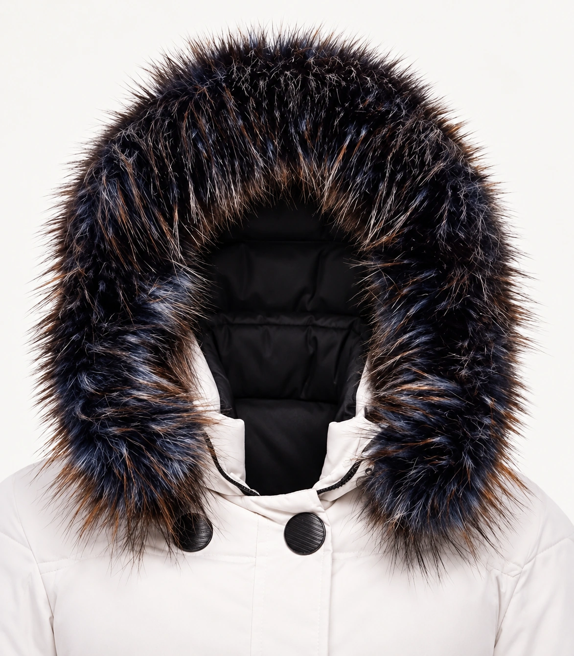 Faux Fur Trim Hood Replacement Collar (Navy Blue Raccoon) – product detail 2
