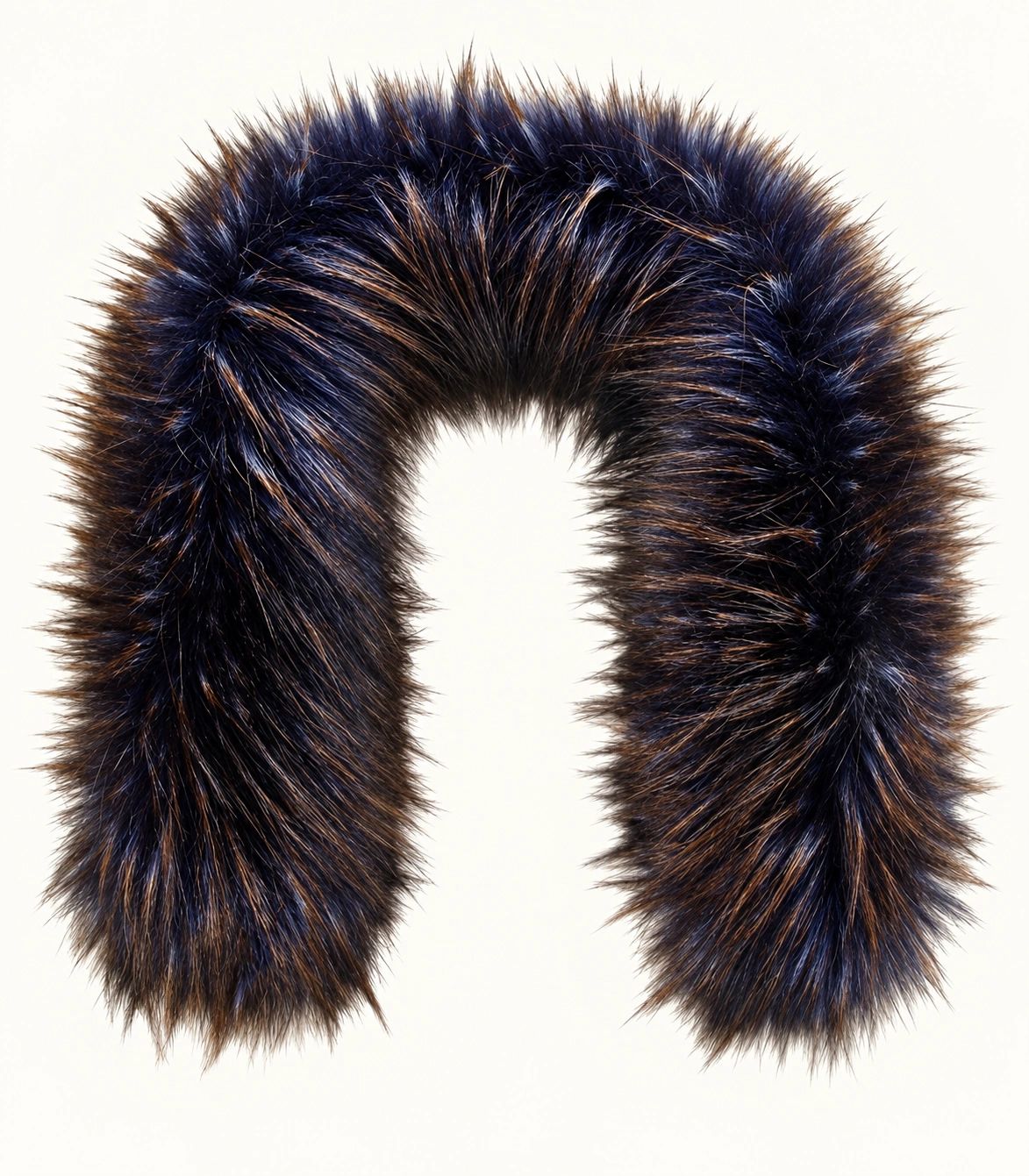 Faux Fur Trim Hood Replacement Collar (Navy Blue Raccoon) – product detail 3