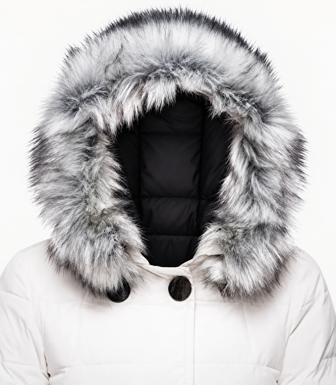 Faux Fur Trim Hood Replacement Collar (Silver Fox) – product detail 2
