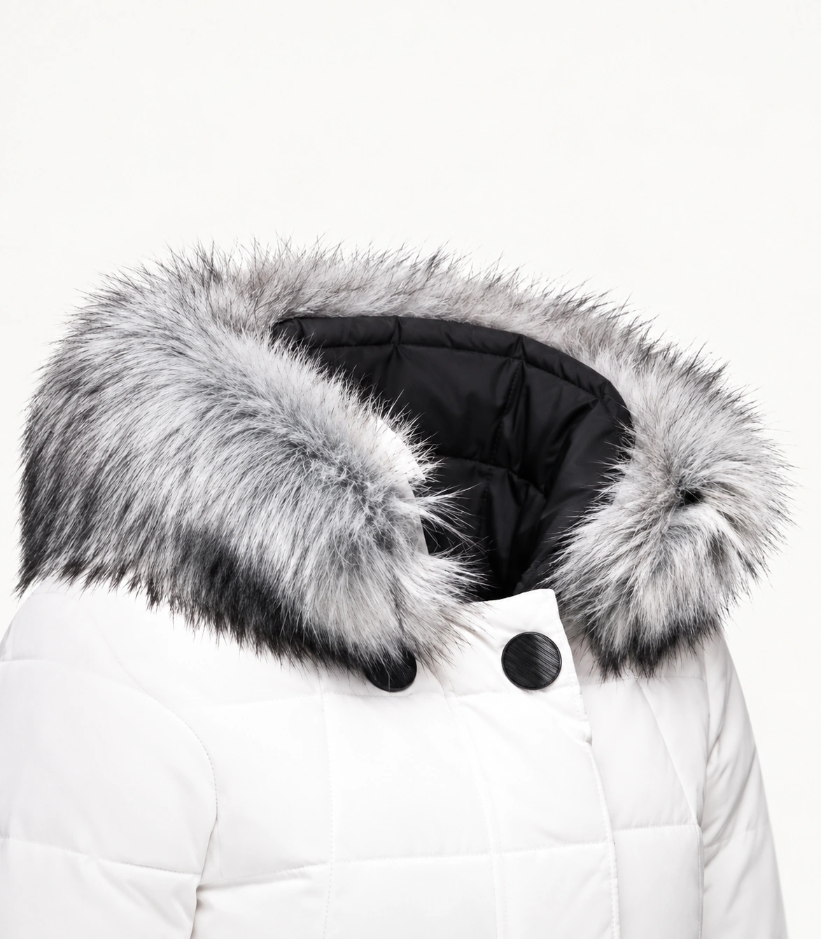 Faux Fur Trim Hood Replacement Collar (Silver Fox) – product detail 4