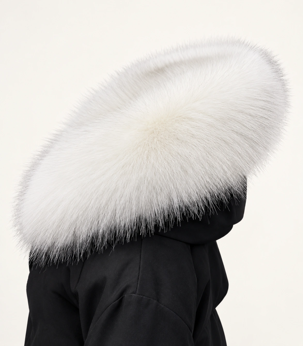 Faux Fur Trim Hood Replacement Collar ( White Fox) – product detail 3