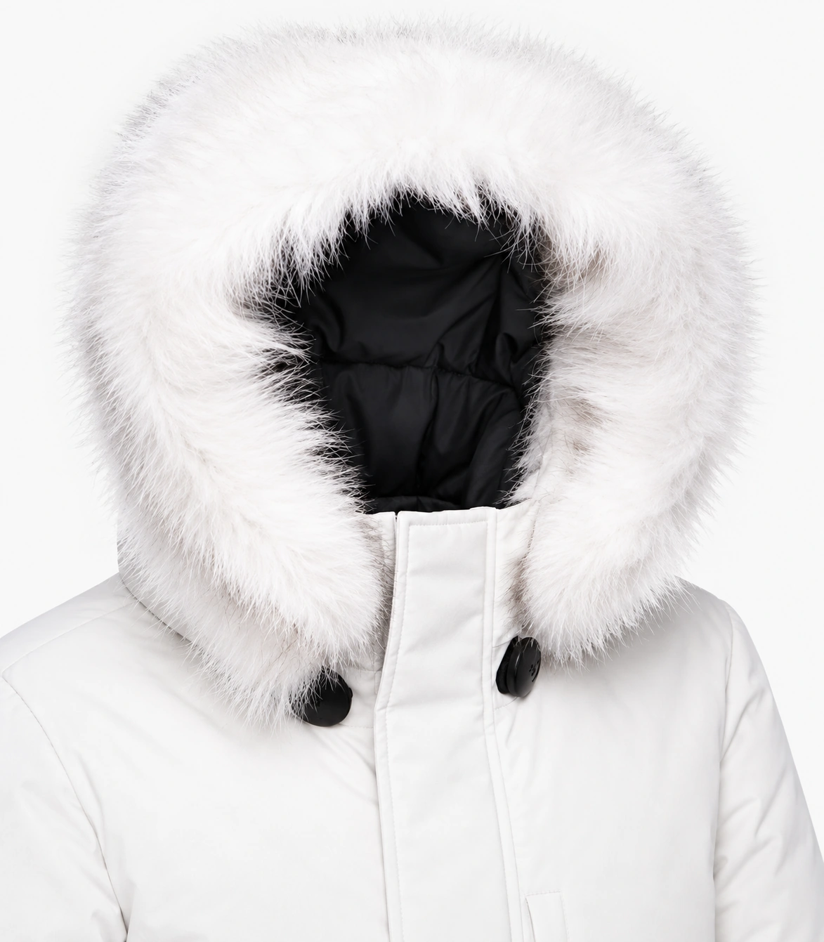 Faux Fur Trim Hood Replacement Collar (White Raccoon) – product detail 2