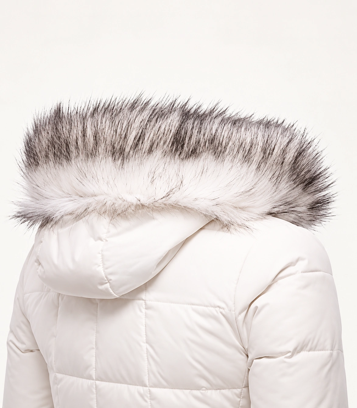 Faux Fur Trim Hood Replacement Collar (White And Black Raccoon) – product image