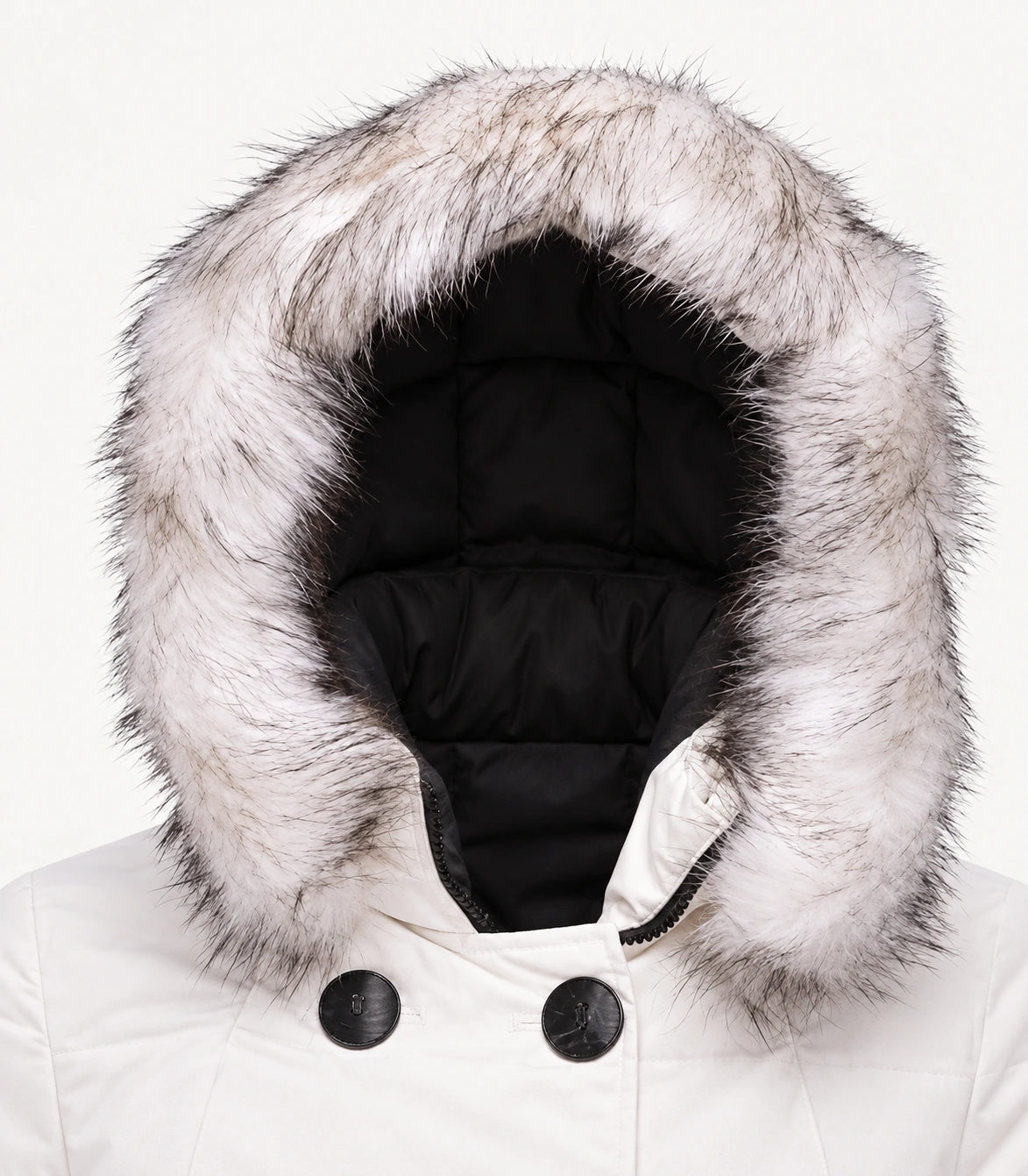 Faux Fur Trim Hood Replacement Collar (White And Black Raccoon) – product detail 2